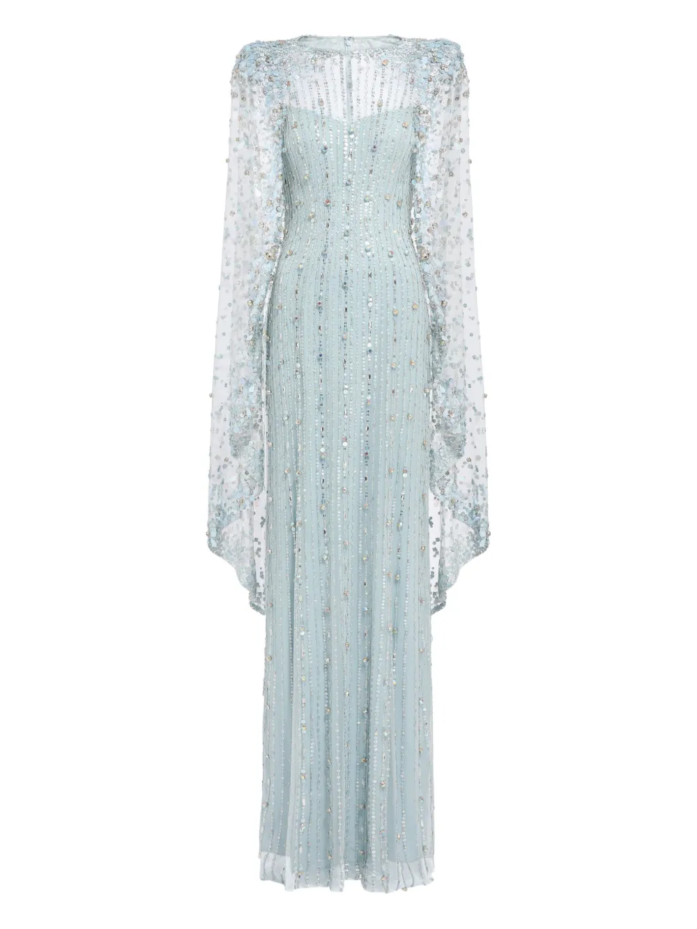 Платье макси Blaize с пайетками и кейпом Jenny Packham, синий 
Платье макси Blaize с пайетками и кейпом Jenny Packham, синий