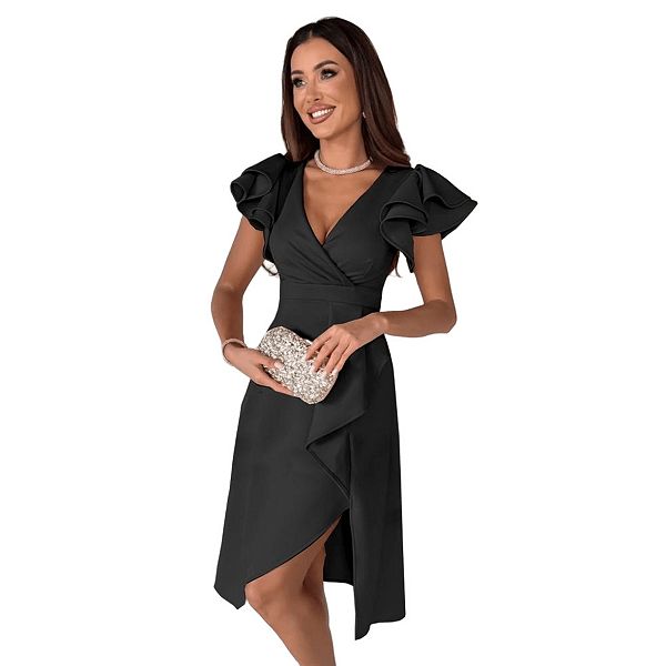 Женское платье для вечеринки с V-образным вырезом и рюшами Seoria, Black
Женское платье для вечеринки с V-образным вырезом и рюшами Seoria, Black