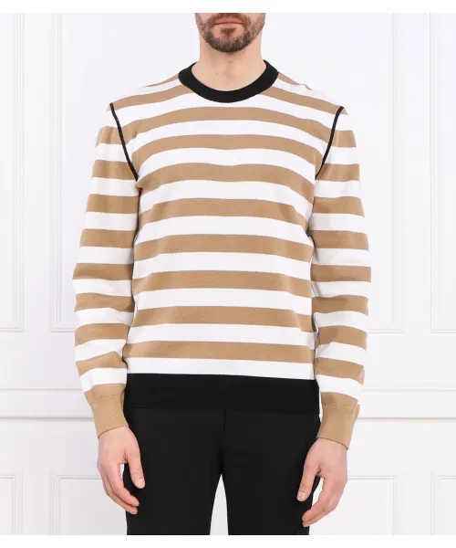 Свитер с подсолнухами Regular fit Boss, коричневый 
Свитер с подсолнухами Regular fit Boss, коричневый