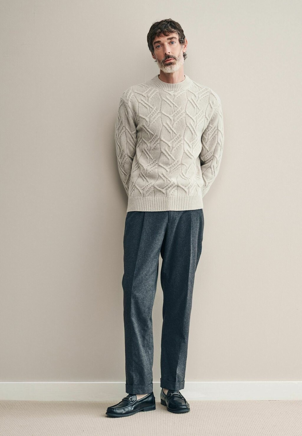 Джемпер REGULAR FIT SIGNATURE CABLE CREW Next, бежевый 
Джемпер REGULAR FIT SIGNATURE CABLE CREW Next, бежевый