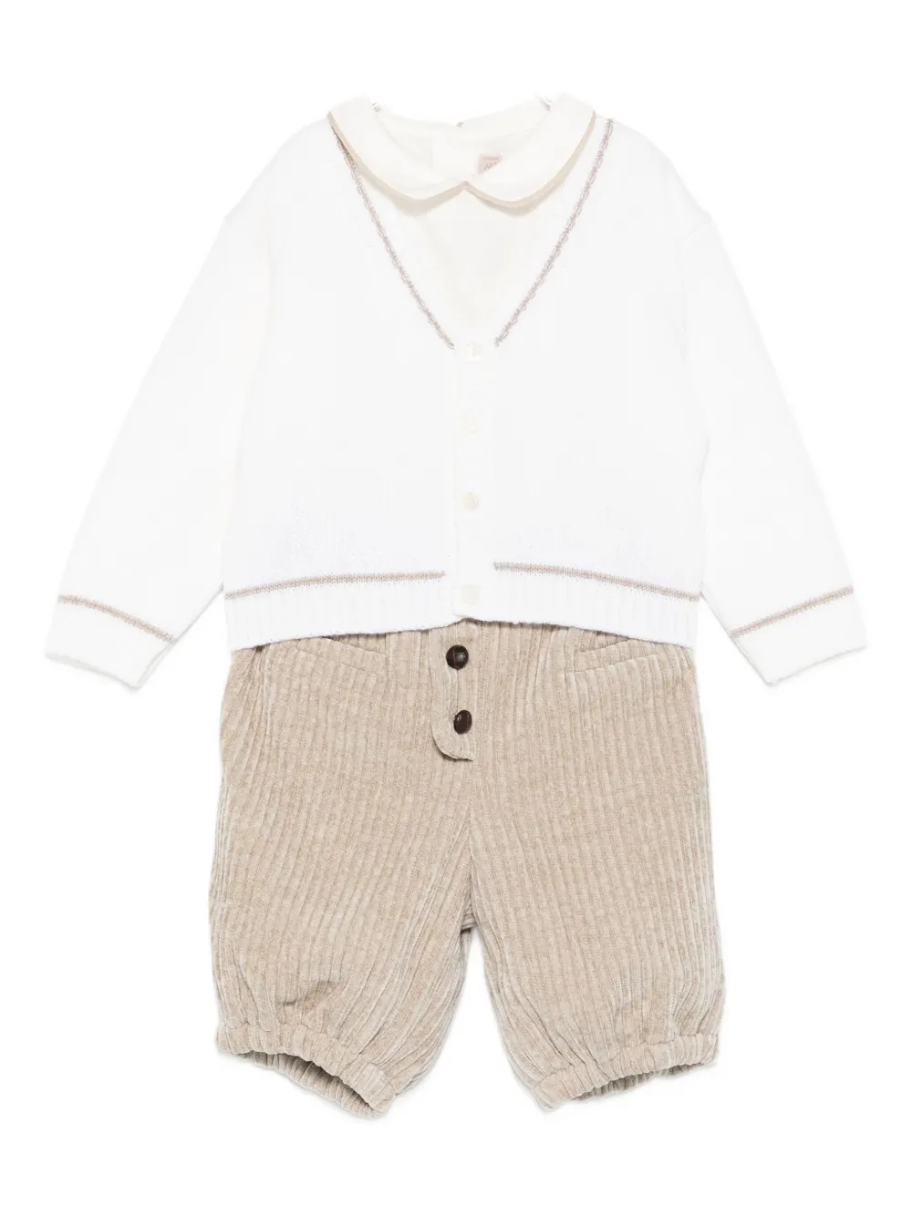 Костюм из вельветовых брюк La Stupenderia, бежевый
Костюм из вельветовых брюк La Stupenderia, бежевый