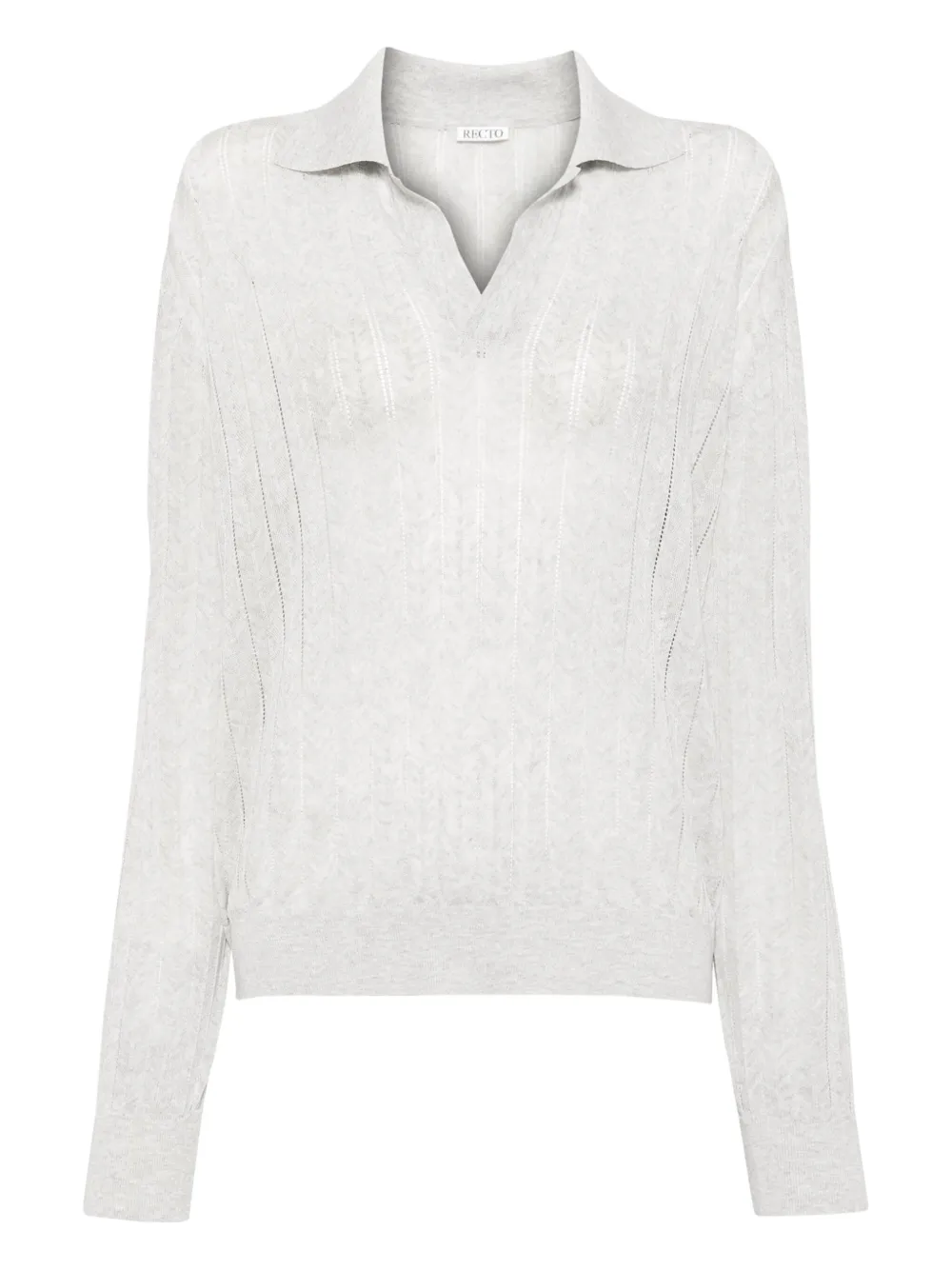 Кружевной топ в рубчик Recto, серый 
Кружевной топ в рубчик Recto, серый