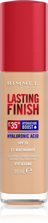 Увлажняющая основа spf 20 Rimmel Lasting Finish 35H Hydration Boost, 070 Sesame 30 ml 
Увлажняющая основа spf 20 Rimmel Lasting Finish 35H Hydration Boost, 070 Sesame 30 ml