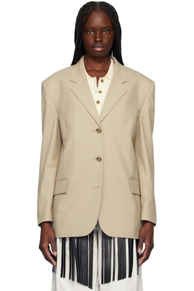 Бежевый шерстяной пиджак в стиле папы RECTO
Бежевый шерстяной пиджак в стиле папы RECTO