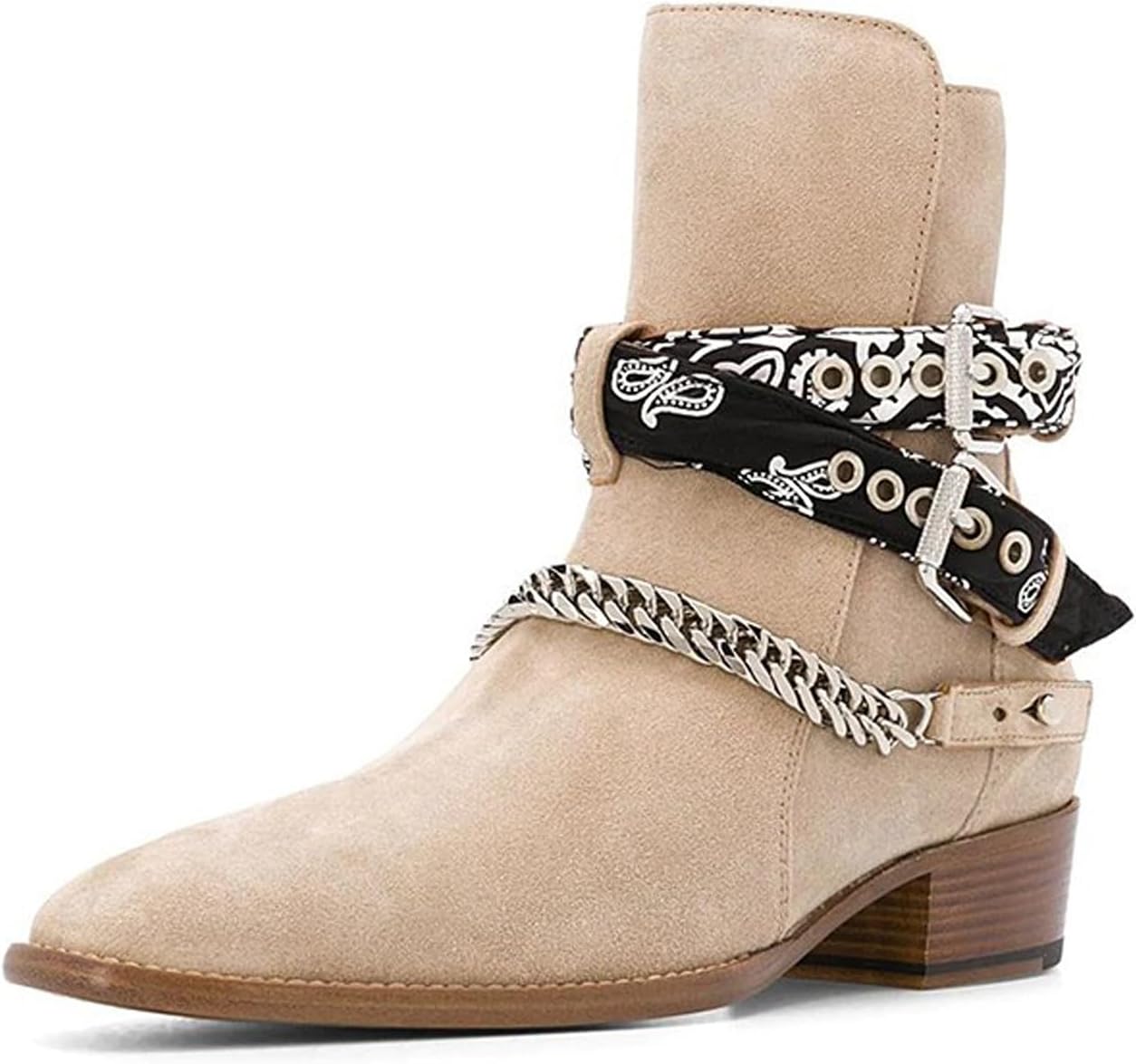 Мужские ботинки Santimon Chelsea из кожи верхнего слоя с манжетой, ремешком с банданой и металлической цепочкой - стильные замшевые ботинки вестерн с боковой молнией для повседневной носки, вечеринок, концертов и повседневного стиля, Apricot
Мужские ботинки Santimon Chelsea из кожи верхнего слоя с манжетой, ремешком с банданой и металлической цепочкой - стильные замшевые ботинки вестерн с боковой молнией для повседневной носки, вечеринок, концертов и повседневного стиля, Apricot