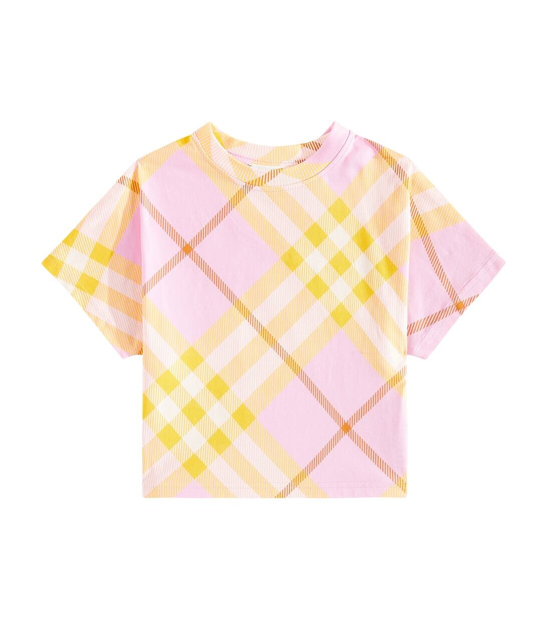 Футболка из хлопкового джерси в клетку Burberry Burberry Kids, цвет carnation pink ip check 
Футболка из хлопкового джерси в клетку Burberry Burberry Kids, цвет carnation pink ip check