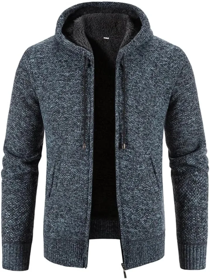 Мужской зимний кардиган с капюшоном на молнии
Мужской зимний кардиган с капюшоном на молнии