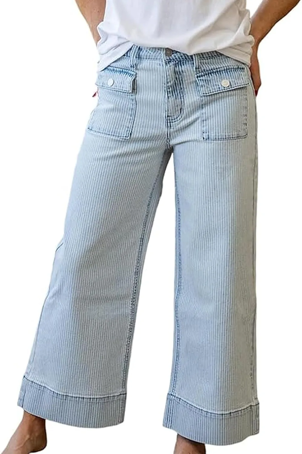 SELINK Casual джинсы для женщин High Waisted с карманами на пуговицах Wide Leg
SELINK Casual джинсы для женщин High Waisted с карманами на пуговицах Wide Leg