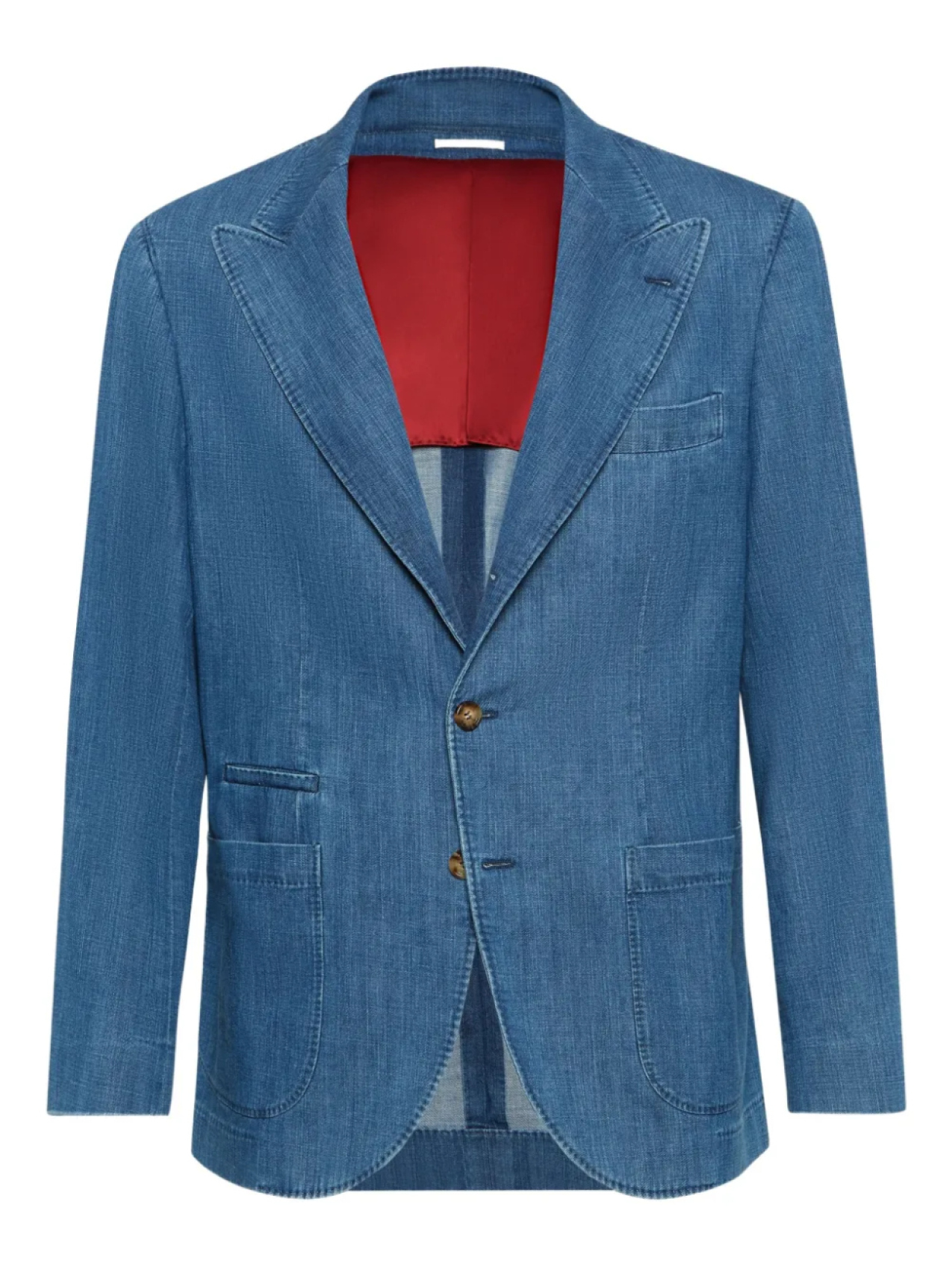 Блейзер Brunello Cucinelli с тремя пуговицами и накладными карманами, синий
Блейзер Brunello Cucinelli с тремя пуговицами и накладными карманами, синий