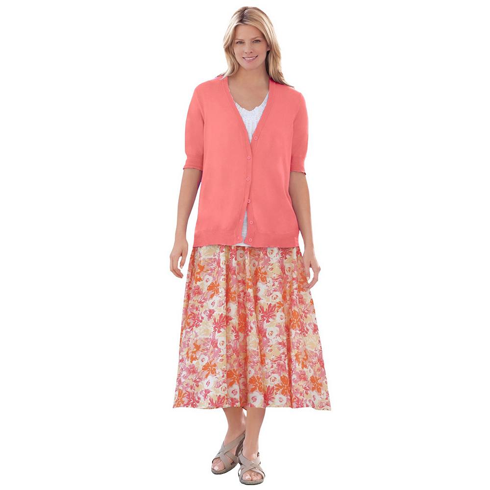 Женщина в женском легком кардигане больших размеров с короткими рукавами и v-образным вырезом Woman Within, цвет Sweet Coral
Женщина в женском легком кардигане больших размеров с короткими рукавами и v-образным вырезом Woman Within, цвет Sweet Coral