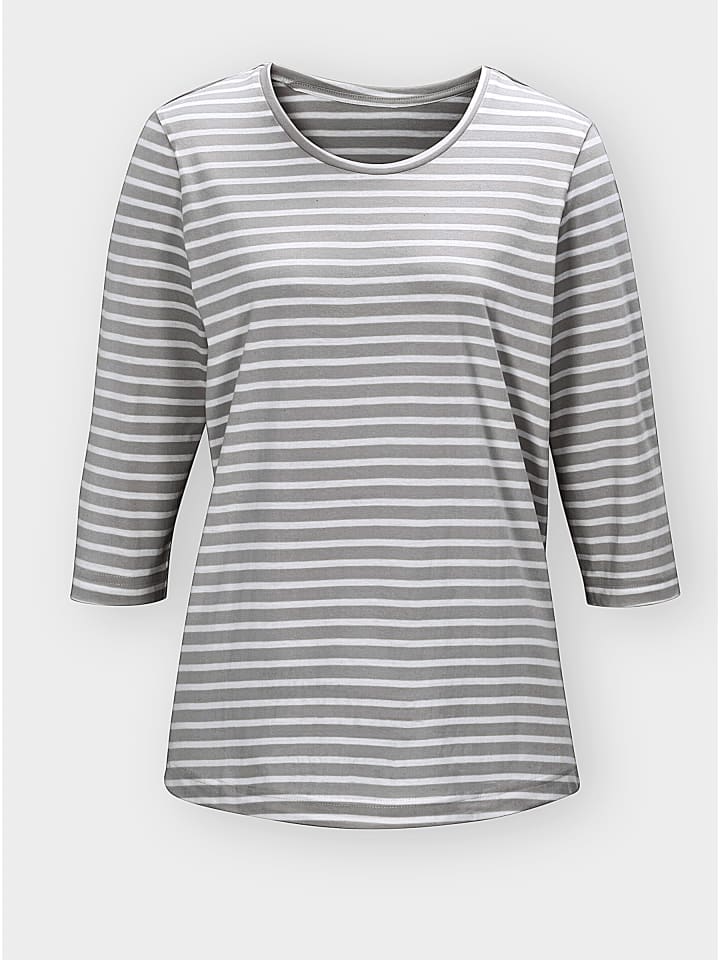 Пижамная рубашка в полоску серо-коричневого цвета с белыми вставками WITT WEIDEN
Пижамная рубашка в полоску серо-коричневого цвета с белыми вставками WITT WEIDEN