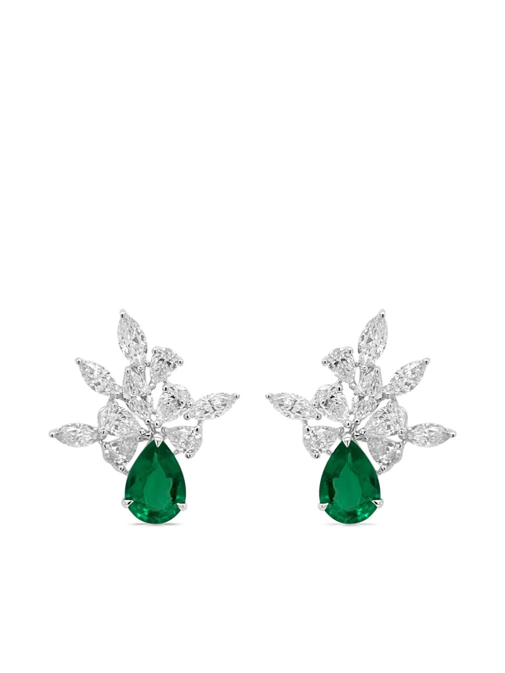 Серьги из белого золота с бриллиантами и изумрудами HYT Jewelry, серебяный
Серьги из белого золота с бриллиантами и изумрудами HYT Jewelry, серебяный