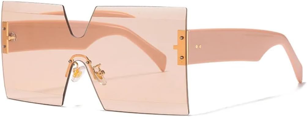 Цельные безободковые солнцезащитные очки большого размера для женщин и мужчин, роскошные, винтажные, популярные, с заклепками, защита от УФ-излучения UV400 HHZZYVY, Champagne
Цельные безободковые солнцезащитные очки большого размера для женщин и мужчин, роскошные, винтажные, популярные, с заклепками, защита от УФ-излучения UV400 HHZZYVY, Champagne