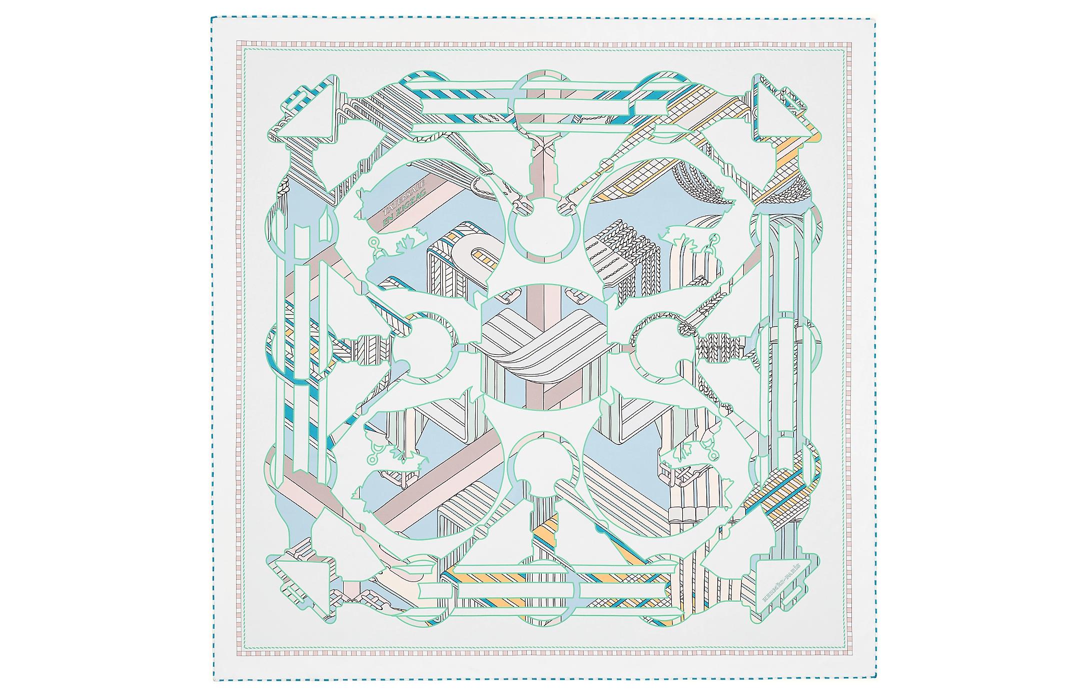 HERMES Двусторонний квадратный шарф Light Blue/White
HERMES Двусторонний квадратный шарф Light Blue/White