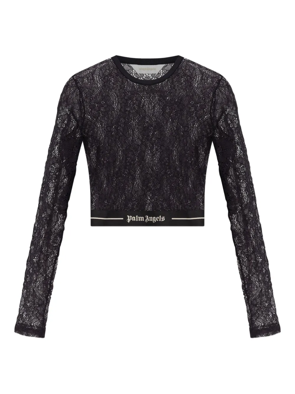 Топ с длинными рукавами и кружевными вставками PALM ANGELS, черный
Топ с длинными рукавами и кружевными вставками PALM ANGELS, черный