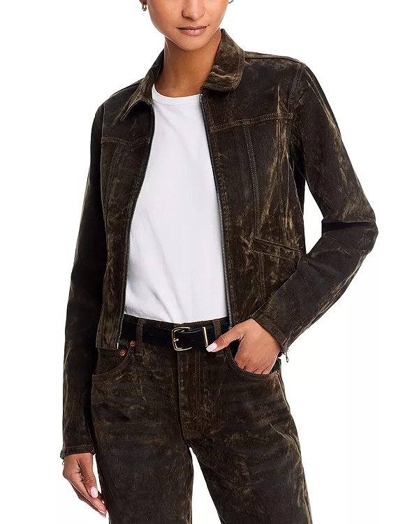 Узкая куртка на молнии Re/Done, коричневый
Узкая куртка на молнии Re/Done, коричневый