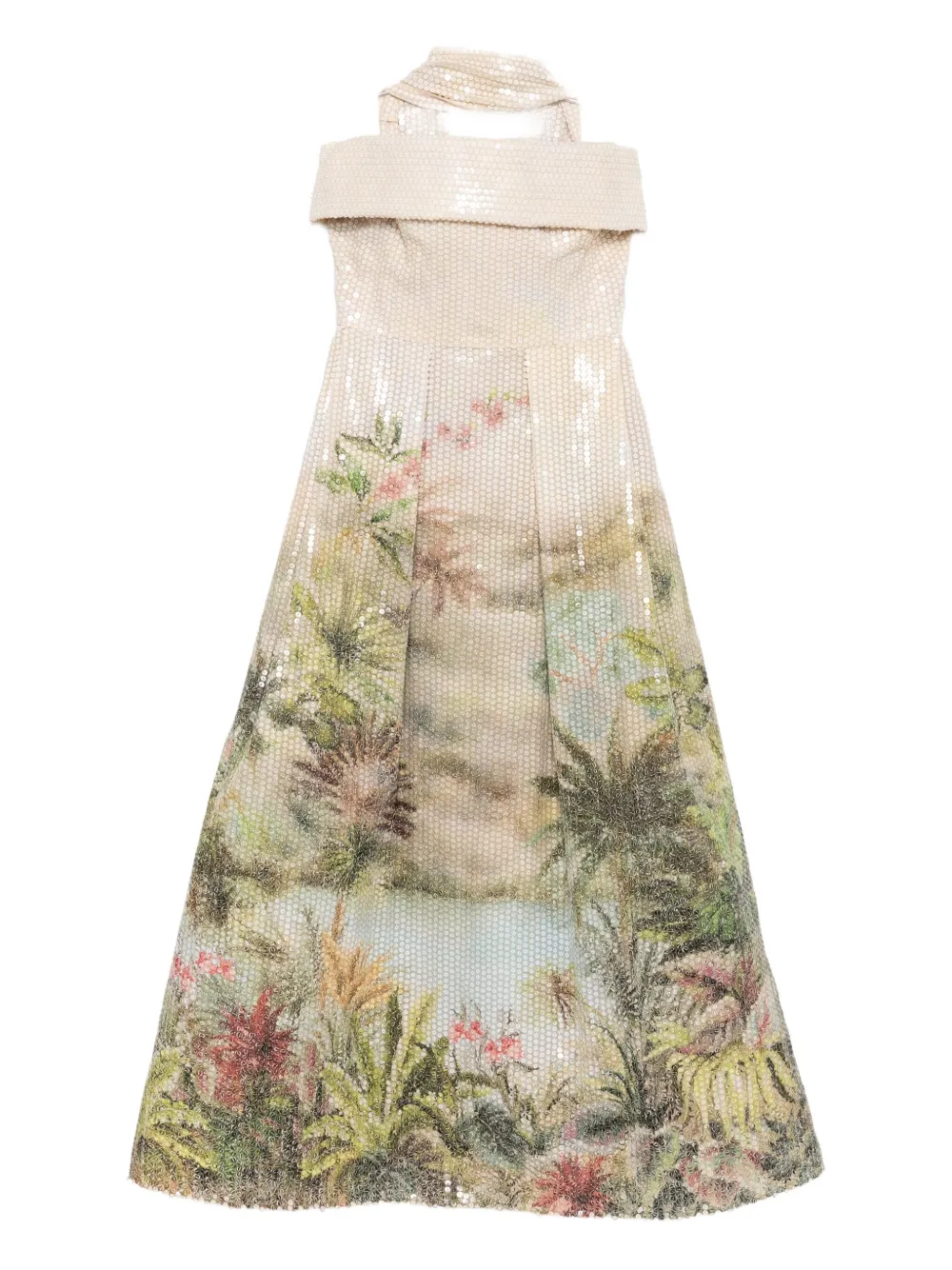 Платье с принтом и пайетками Elie Saab, нейтральный
Платье с принтом и пайетками Elie Saab, нейтральный