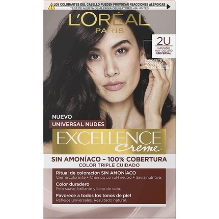Краска для волос L'Oreal Paris Excellence Creme Universal Nudes, 2U darkest brunette
Краска для волос L'Oreal Paris Excellence Creme Universal Nudes, 2U darkest brunette