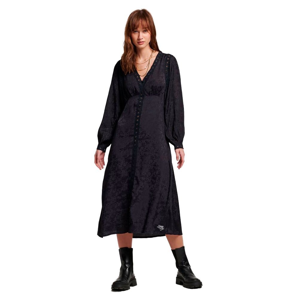 Платье миди Superdry Lace Trim Long Sleeve, черный
Платье миди Superdry Lace Trim Long Sleeve, черный