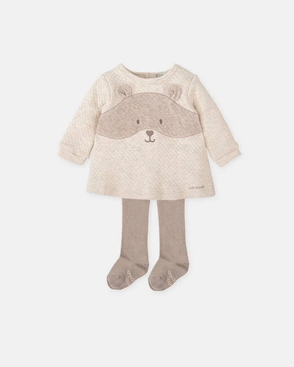 Детский комплект: платье с медвежонком и колготки Tutto Piccolo, светло-бежевый
Детский комплект: платье с медвежонком и колготки Tutto Piccolo, светло-бежевый