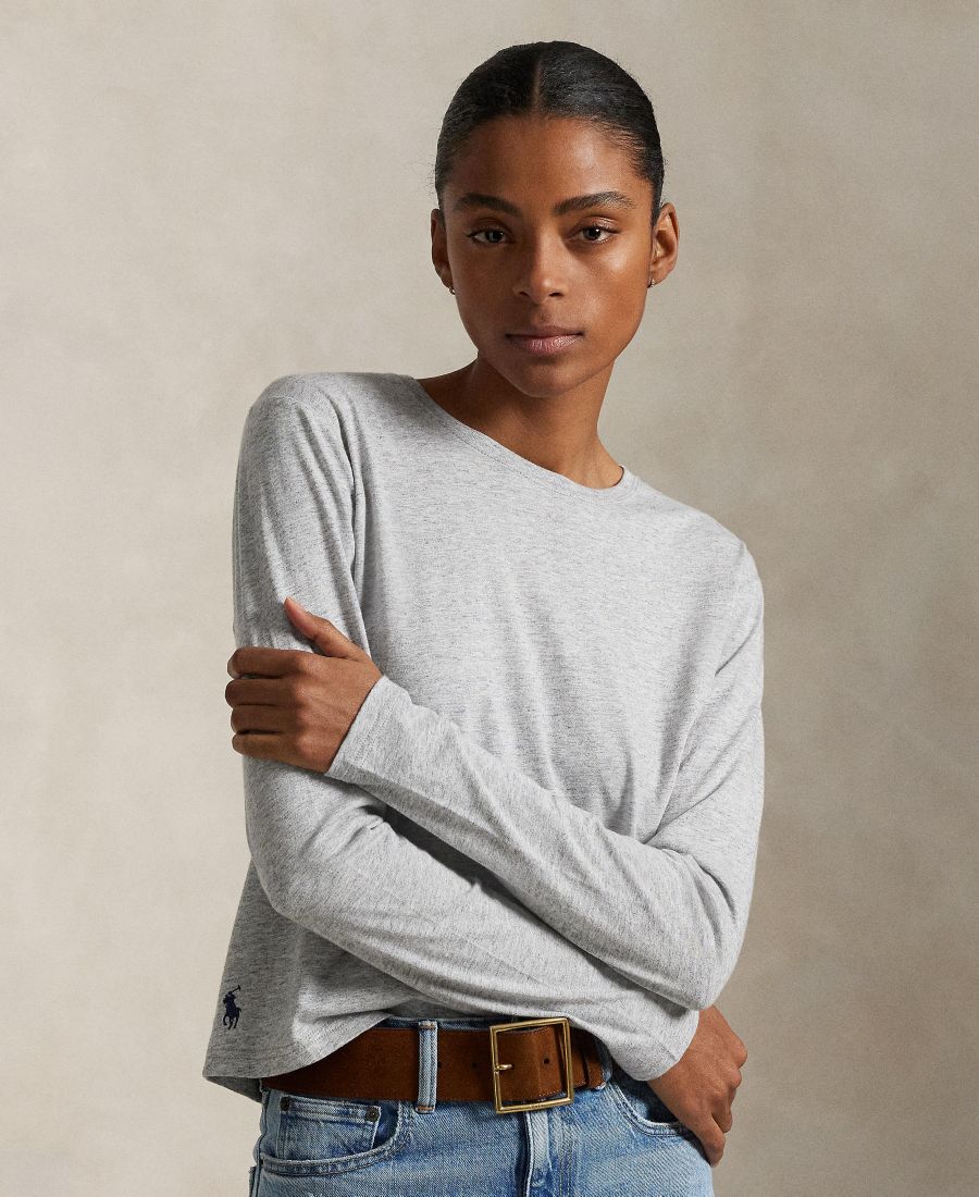 Женская футболка с длинными рукавами из трикотажа укороченного кроя Polo Ralph Lauren, Cobblestone Heather
Женская футболка с длинными рукавами из трикотажа укороченного кроя Polo Ralph Lauren, Cobblestone Heather