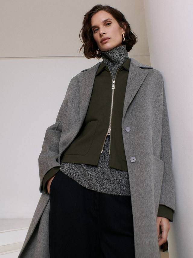 Полушерстяное пальто cassie double face Whistles, серый 
Полушерстяное пальто cassie double face Whistles, серый