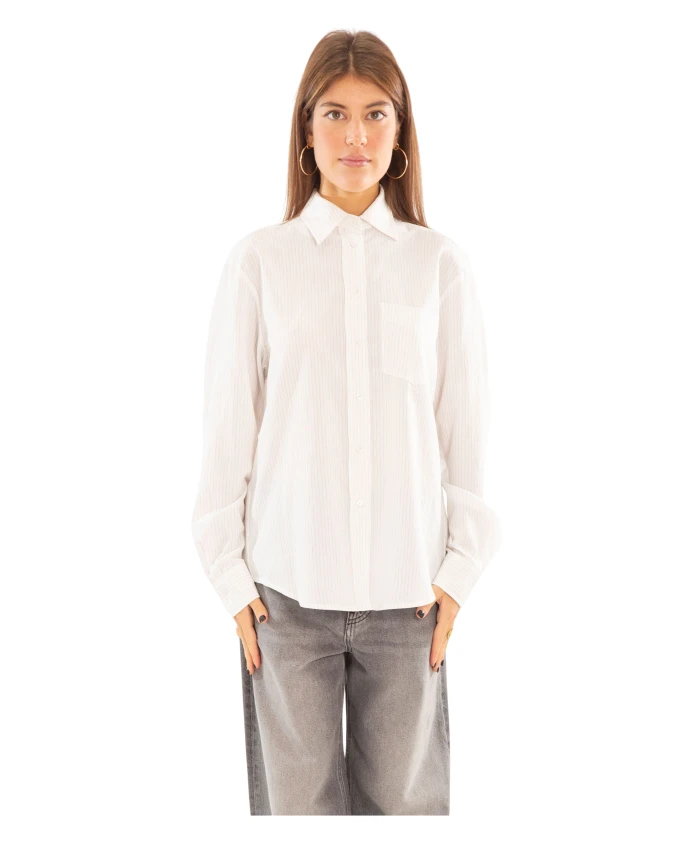 Корейская полосатая рубашка с карманом Pinko, белый
Корейская полосатая рубашка с карманом Pinko, белый