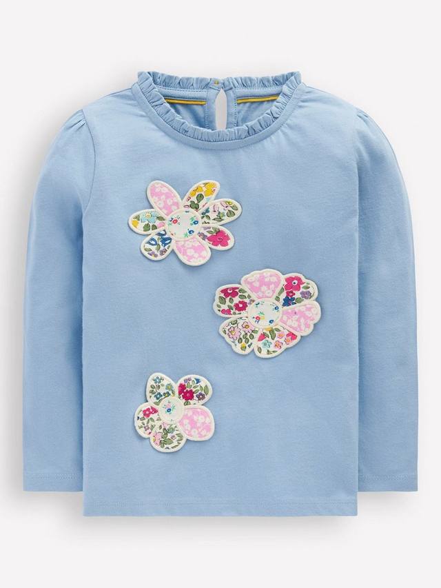 Детская футболка с длинными рукавами и аппликацией на воротнике Mini Boden, Glacier Blue Flowers
Детская футболка с длинными рукавами и аппликацией на воротнике Mini Boden, Glacier Blue Flowers