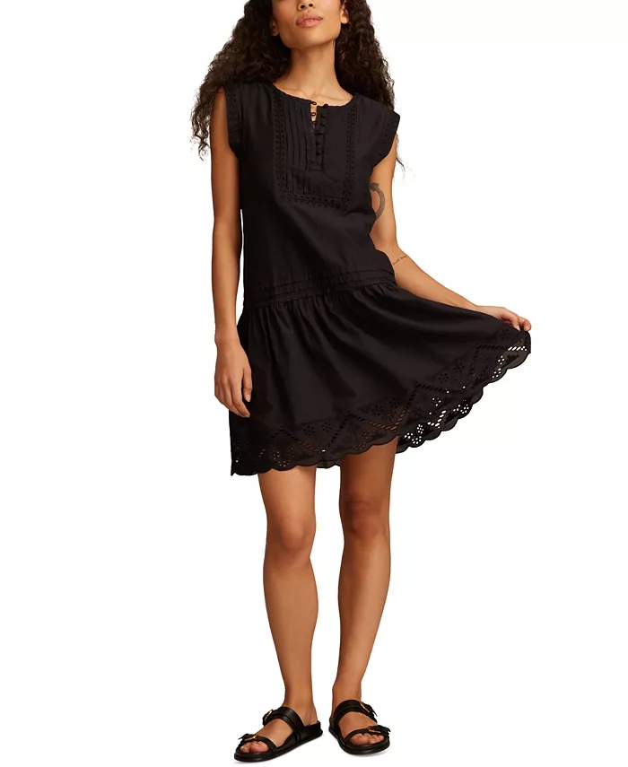Женское хлопковое мини-платье с филигранной отделкой и ярусами Lucky Brand, черный
Женское хлопковое мини-платье с филигранной отделкой и ярусами Lucky Brand, черный