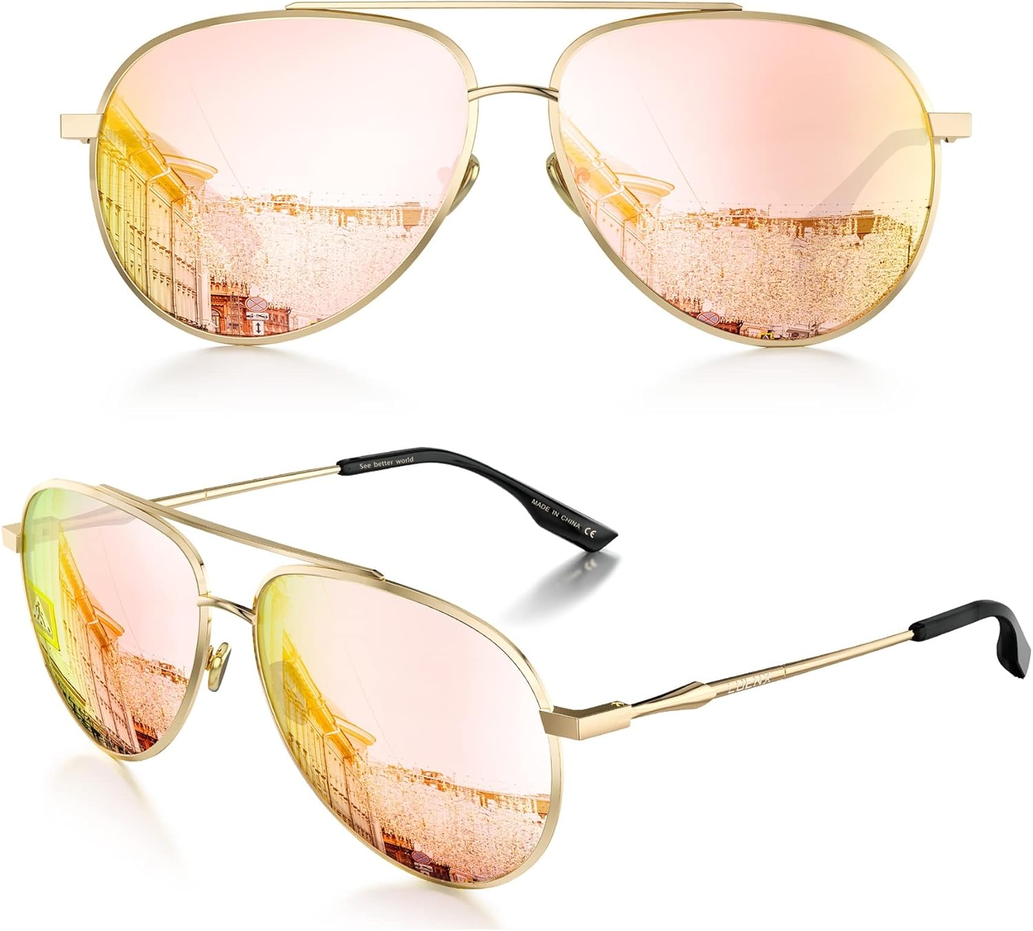 Солнцезащитные очки-авиаторы LUENX для женщин и мужчин, поляризованные линзы, модные солнцезащитные очки с защитой UV 400, ширина линз 60 мм, с аксессуарами для вождения, 15-pink/Upgrade Metal Arm
Солнцезащитные очки-авиаторы LUENX для женщин и мужчин, поляризованные линзы, модные солнцезащитные очки с защитой UV 400, ширина линз 60 мм, с аксессуарами для вождения, 15-pink/Upgrade Metal Arm