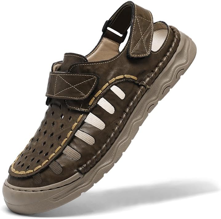 Мужские кожаные сандалии для рыбаков, дышащие закрытые туфли для ходьбы с регулируемыми ремешками, черные, коричневые Generic
Мужские кожаные сандалии для рыбаков, дышащие закрытые туфли для ходьбы с регулируемыми ремешками, черные, коричневые Generic