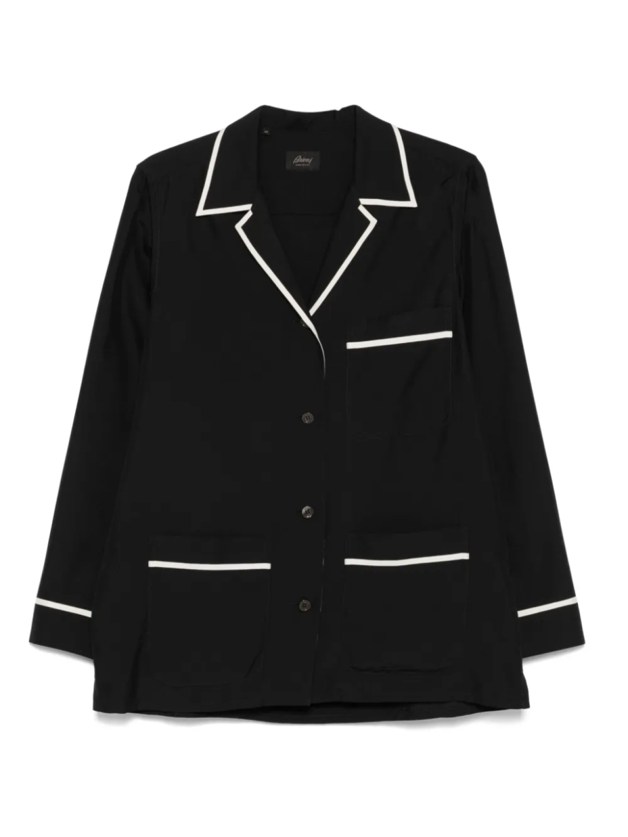 Brioni рубашка с окантовкой, черный 
Brioni рубашка с окантовкой, черный