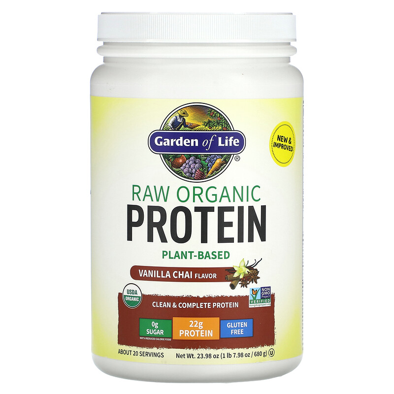 Garden of Life, RAW Organic Protein, органический протеин на растительной основе, ваниль и чай, 680 г (1 фунт, 7,98 унции)
Garden of Life, RAW Organic Protein, органический протеин на растительной основе, ваниль и чай, 680 г (1 фунт, 7,98 унции)