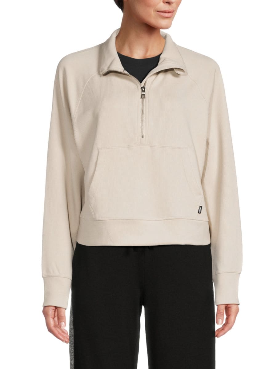 Пуловер с застежкой-молнией и ребристым рукавом реглан DKNY, цвет Oat
Пуловер с застежкой-молнией и ребристым рукавом реглан DKNY, цвет Oat