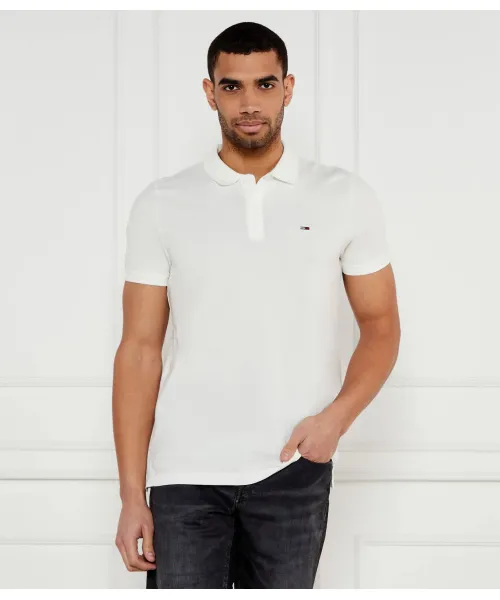 Футболка поло Slim fit Tommy Jeans, белый 
Футболка поло Slim fit Tommy Jeans, белый