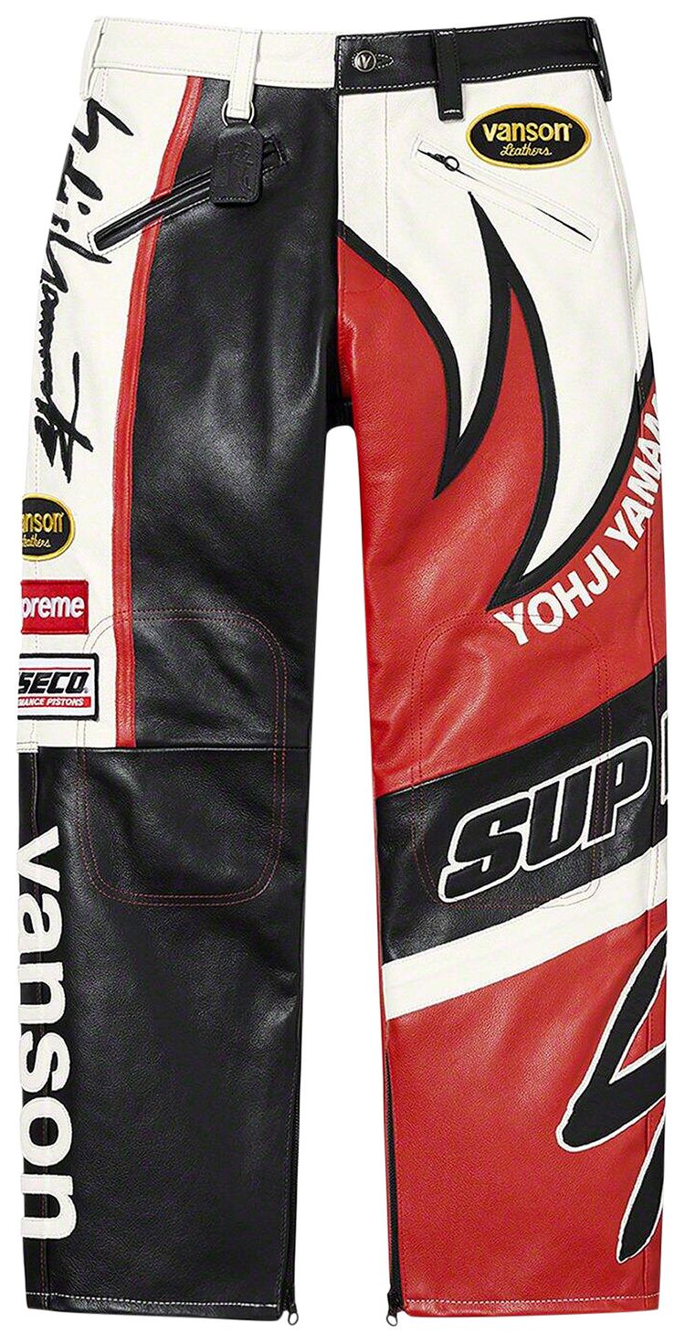 Брюки Supreme x Yohji Yamamoto x Vanson Leathers Split Pant 'White', белый 
Брюки Supreme x Yohji Yamamoto x Vanson Leathers Split Pant 'White', белый