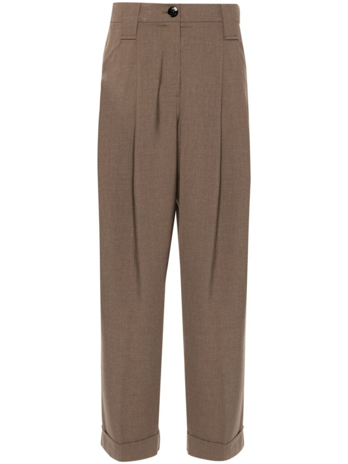 GANNI зауженные брюки со складками, коричневый
GANNI зауженные брюки со складками, коричневый