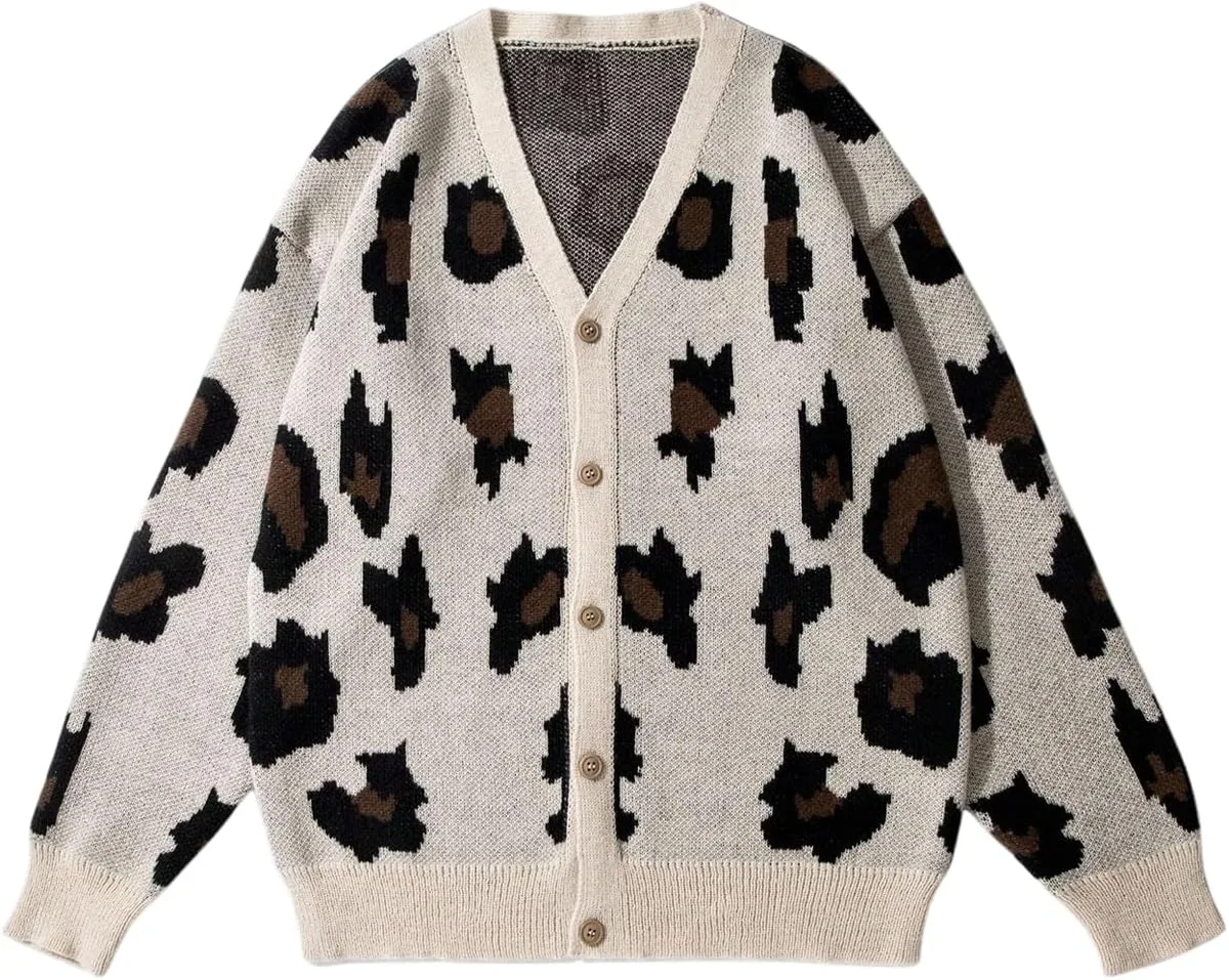 Кардиган мужской с принтом Cheetah, V-образный вырез, длинный рукав Floerns
Кардиган мужской с принтом Cheetah, V-образный вырез, длинный рукав Floerns