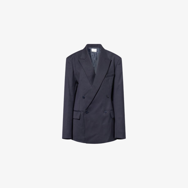 Блейзер The Frankie Shop Ньюарк двубортный из смесовой шерсти, синий
Блейзер The Frankie Shop Ньюарк двубортный из смесовой шерсти, синий