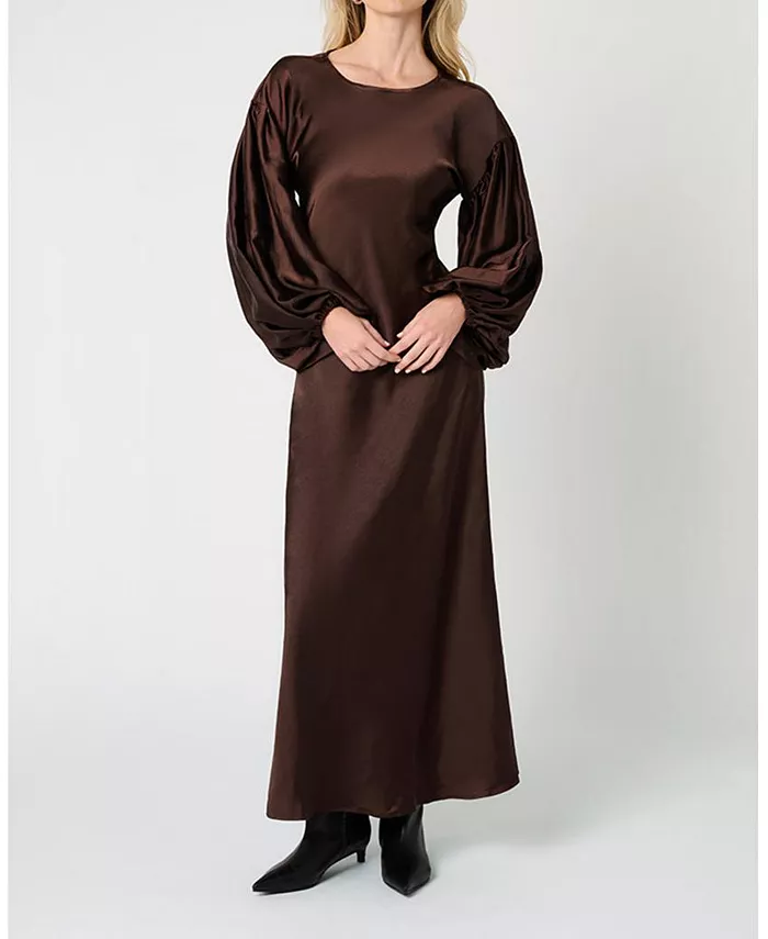 Женское платье макси с рукавами-фонариками WeWoreWhat, коричневый
Женское платье макси с рукавами-фонариками WeWoreWhat, коричневый