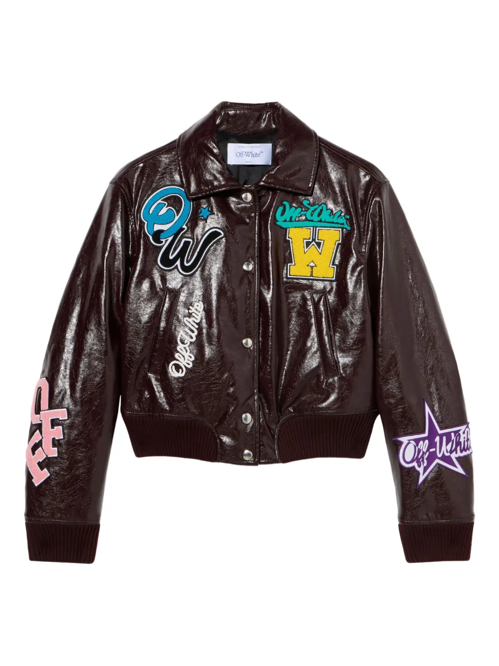 Варсийная куртка с мятой лакированной отделкой Off-White, коричневый
Варсийная куртка с мятой лакированной отделкой Off-White, коричневый