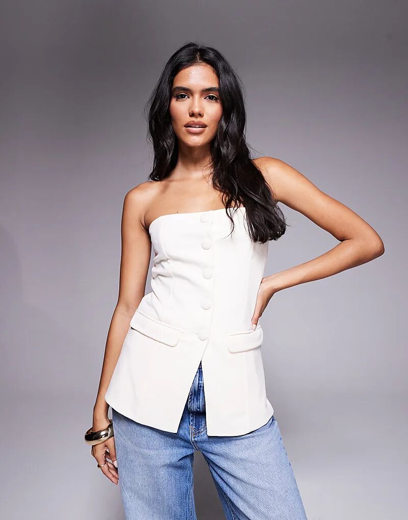 Жилет-бандо Brave Soul, приталенный в кремовом цвете
Жилет-бандо Brave Soul, приталенный в кремовом цвете