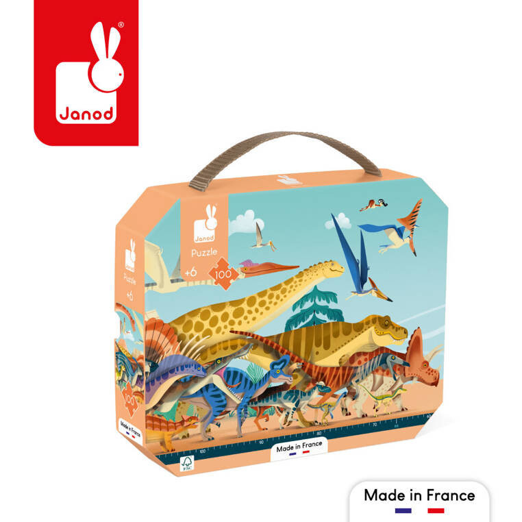 Janod, Пазл Панорамный в чемодане Динозавры 100 деталей
Janod, Пазл Панорамный в чемодане Динозавры 100 деталей