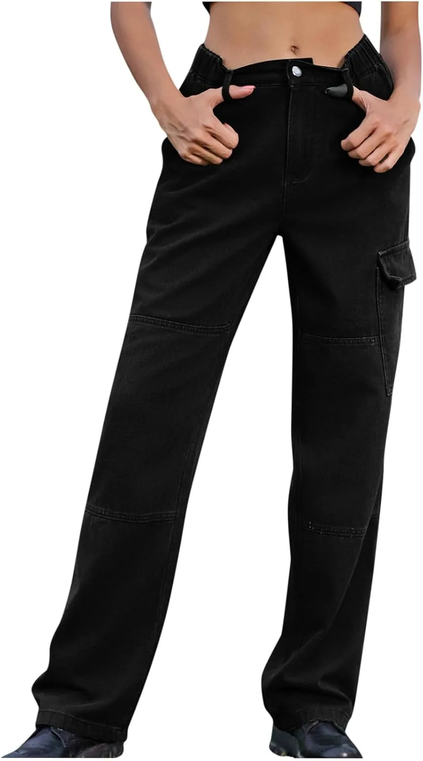 XUNRYAN женские карго джинсы с карманами, distressed, high waist
XUNRYAN женские карго джинсы с карманами, distressed, high waist