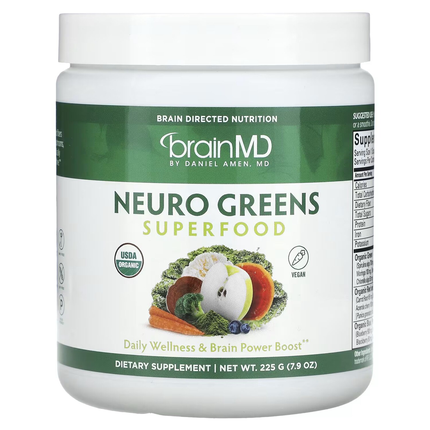 Суперпродукт Neuro Greens, 7,9 унции (225 г) Brainmd
Суперпродукт Neuro Greens, 7,9 унции (225 г) Brainmd