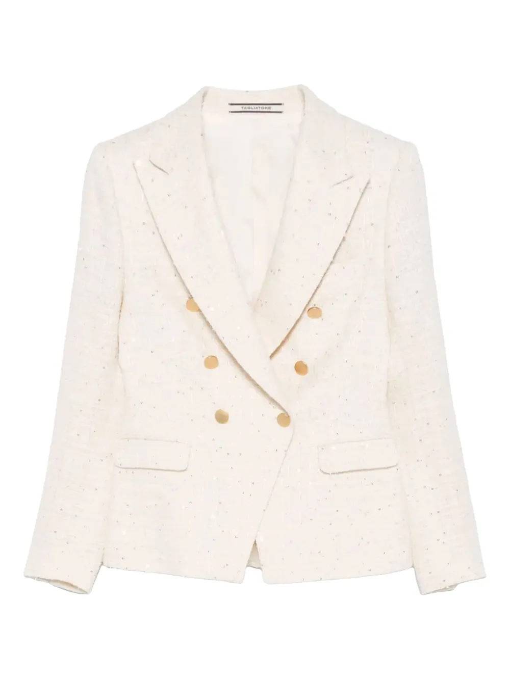 Двубортный блейзер, украшенный пайетками TAGLIATORE, нейтральный
Двубортный блейзер, украшенный пайетками TAGLIATORE, нейтральный