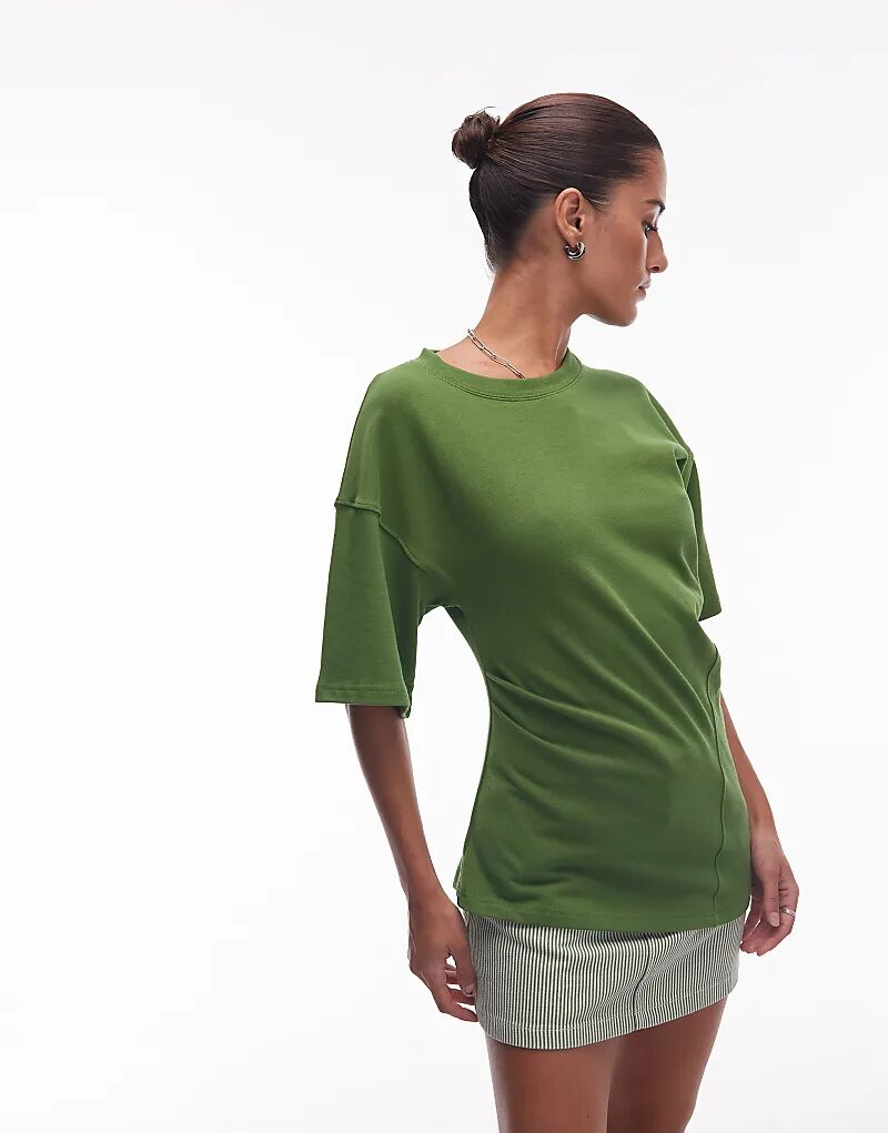 Футболка Topshop с перекрученными деталями зеленого цвета
Футболка Topshop с перекрученными деталями зеленого цвета