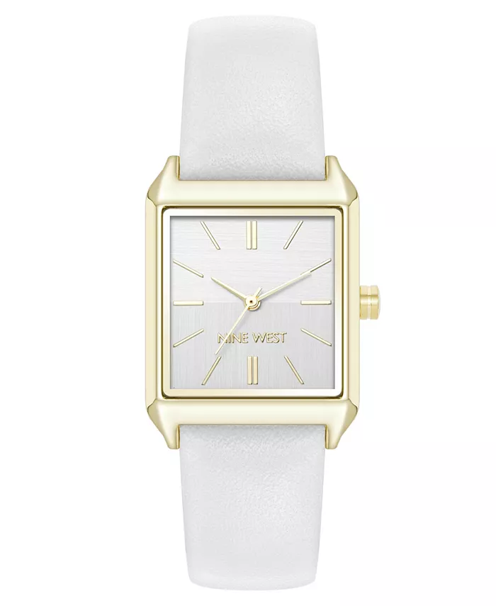 Женские часы Quartz прямоугольные с ремешком из белой искусственной кожи и золотистым корпусом, 29 мм Nine West
Женские часы Quartz прямоугольные с ремешком из белой искусственной кожи и золотистым корпусом, 29 мм Nine West