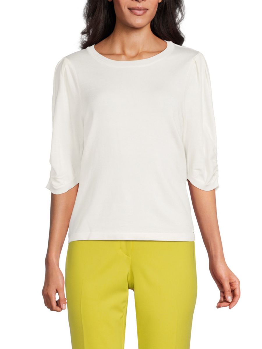 Однотонный свитер с рукавами до локтя Calvin Klein, кремовый
Однотонный свитер с рукавами до локтя Calvin Klein, кремовый