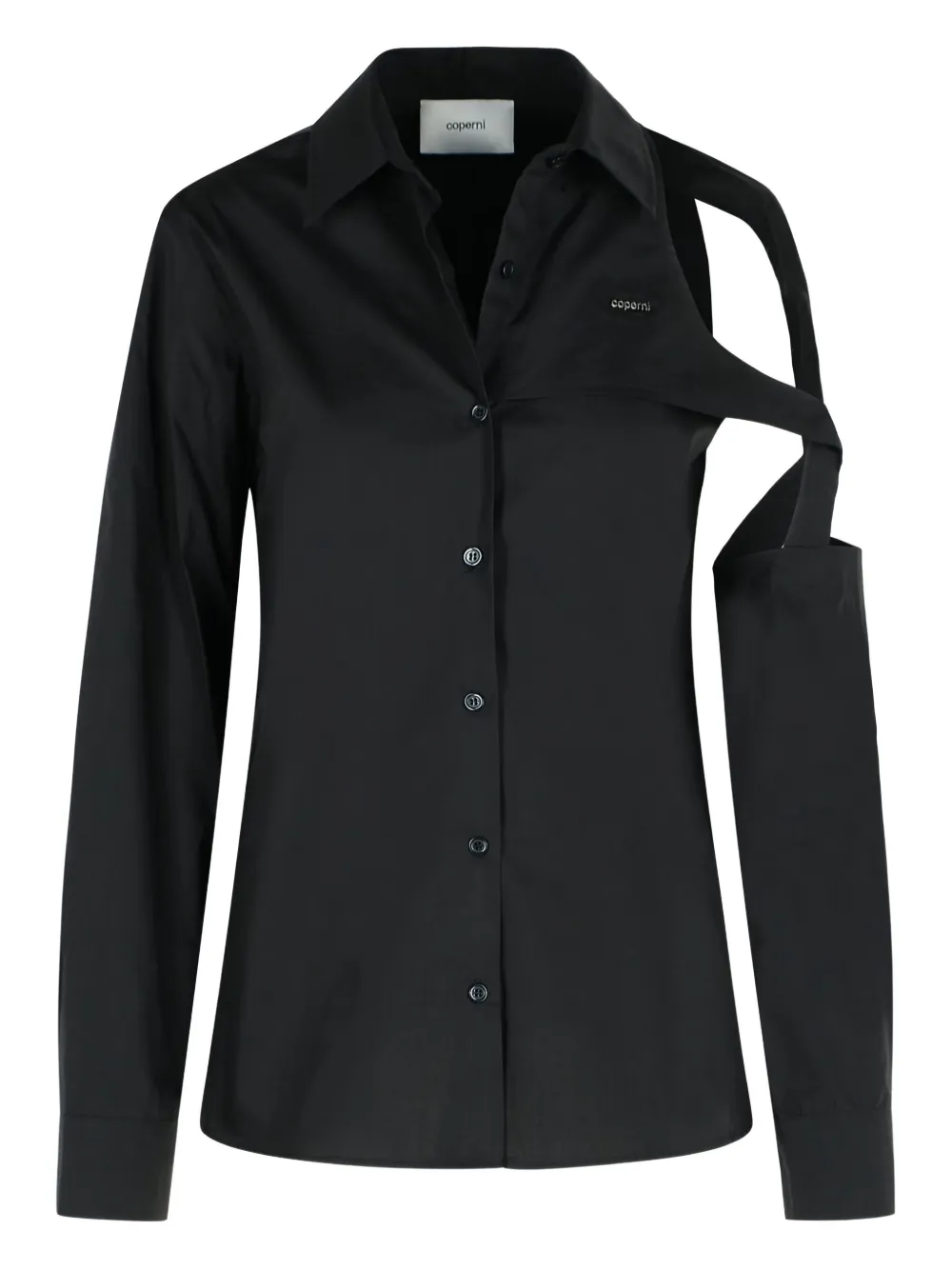 Рубашка с вырезом и логотипом Coperni, черный
Рубашка с вырезом и логотипом Coperni, черный
